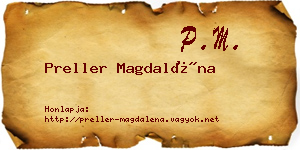 Preller Magdaléna névjegykártya